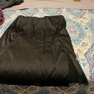 Black Pencil Midi Skirt for Work